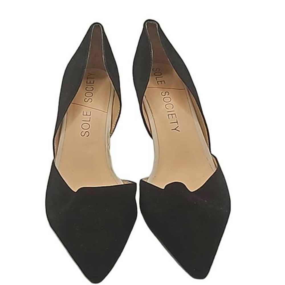Sole Society Black Pointed D'Orsay Heels